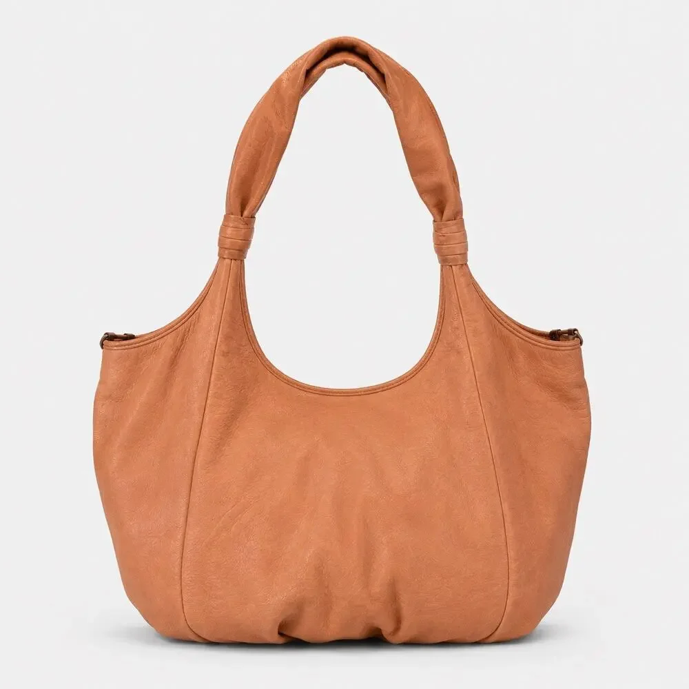 Elliott Lucca Y2K Terracotta Leather Slouchy Boho Hobo Shoulder Bag